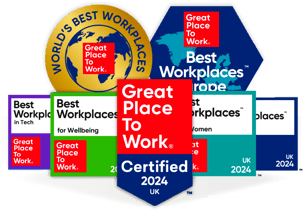 Collection of 2024 Great Place To Work badges