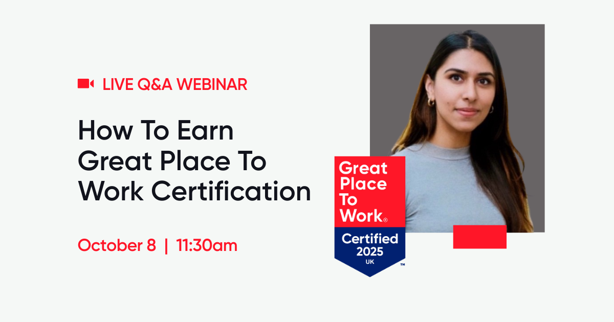 Live Webinar: How to earn Great Place To Work Certification