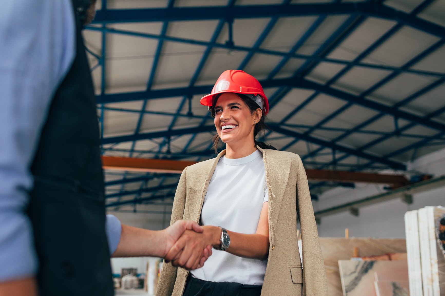 Woman on construction site