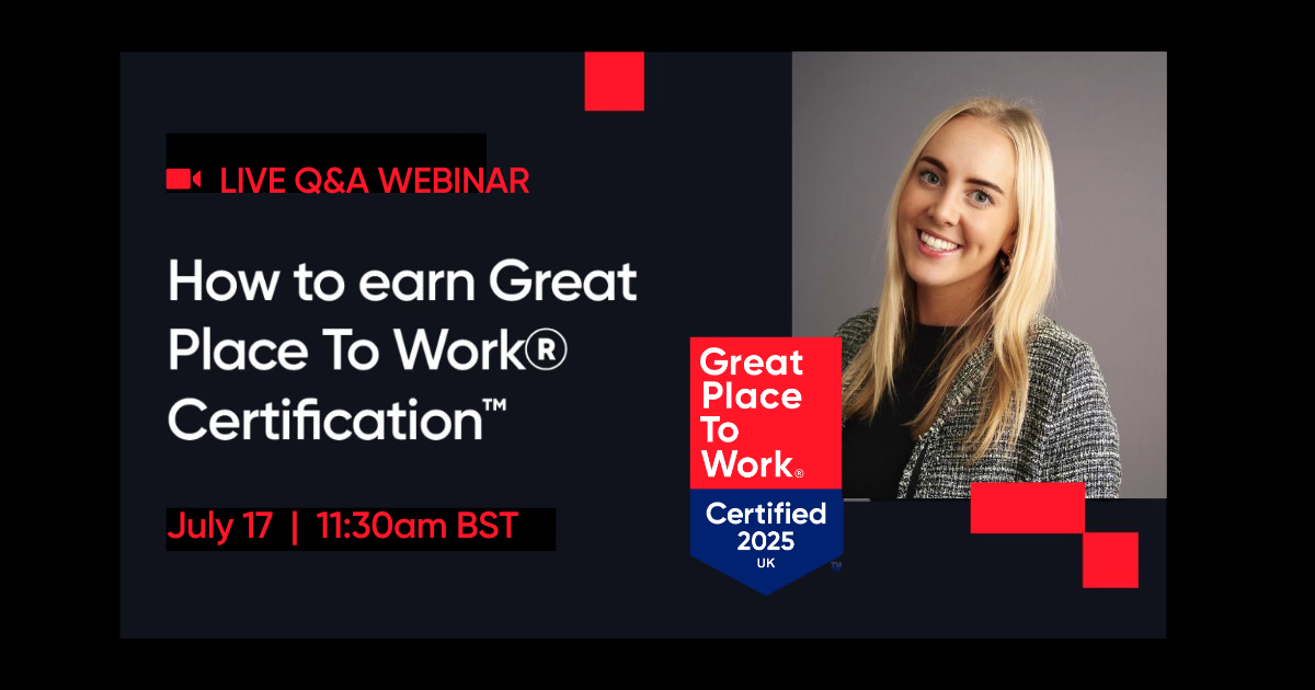 Live Webinar: How to earn Great Place To Work Certification